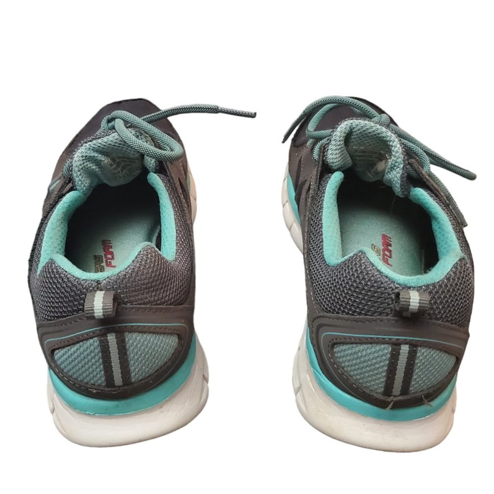 Skechers Womens Synergy Memory Sole 11681 Trainer Shoe Gray Turquoise Size 7.5 - Picture 5 of 6